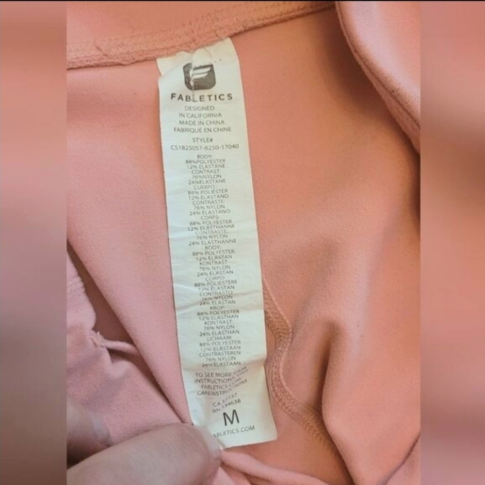 Fabletics High Rise Mesh Leggings | Peach Pink | Athletic Workout | Size M - Picture 8 of 9